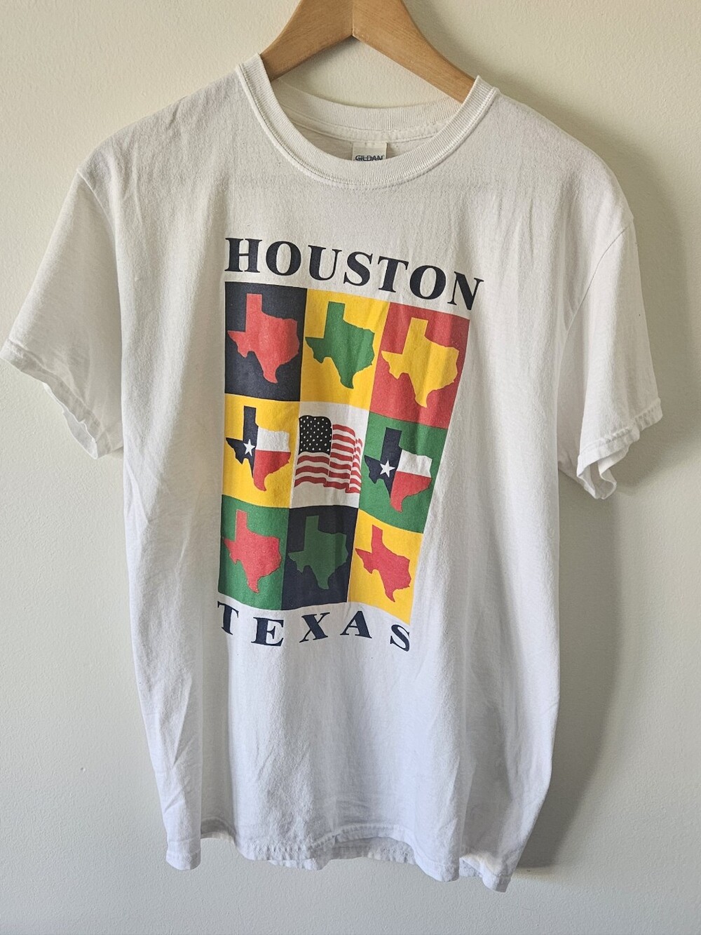 Vintage Gildan Houston Texas Multi-Color Graphic Tee